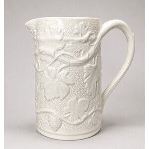 Spode Imperial Fancies Grapevine Pitcher Cream White Embossed Grape Vine England